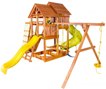 Игровая площадка PLAYGARDEN SkyFort Deluxe II с двухволновой горкой, горкой-трубой и рукоходом