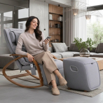Массажное кресло-качалка + массажер для ног ERGONOVA MeTime + Ottoman Grey