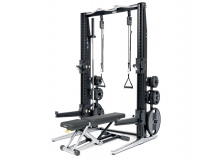Силовая стойка со скамьей TECHNOGYM Power Personal Excellence с набором грифов, дисков и аксессуарами (черная)